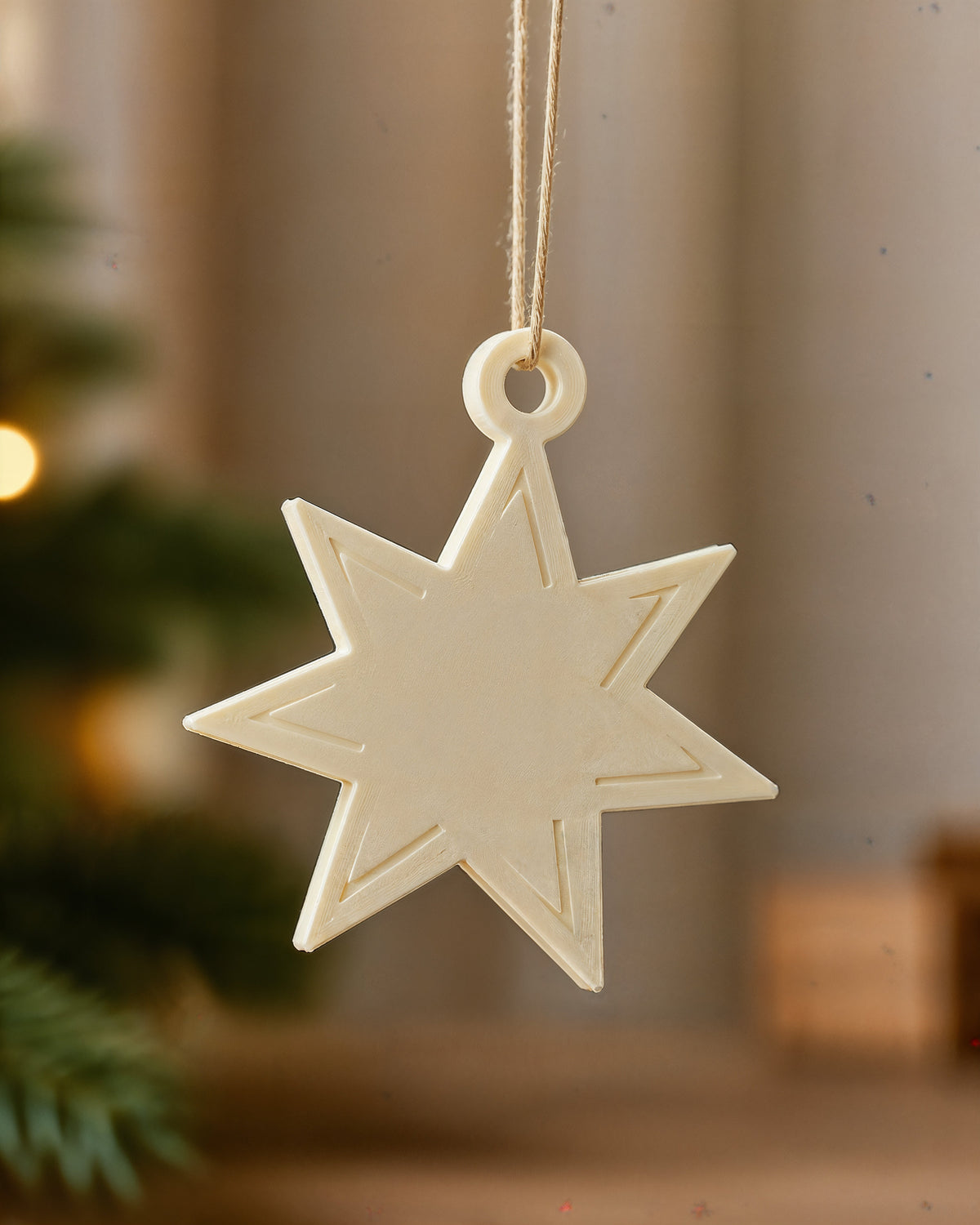AI-assisted photorealistic visualization of the original ShapEVO LayerLight star ornament concept