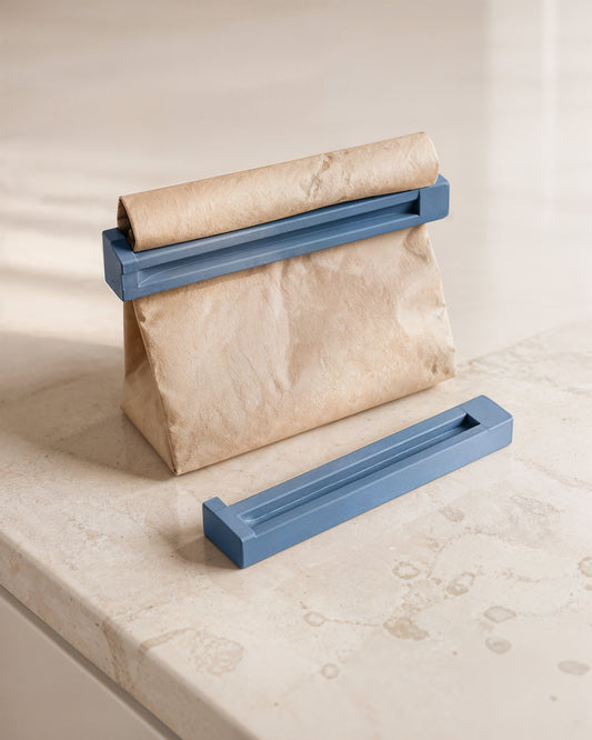 AI-assisted photorealistic visualization of the original ShapEVO PressLock bag clip concept